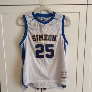 Headgear Classics Nostalgia Co. Simeon #25 White & Royal Blue Basketball Jersey